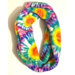 Rainbow Tie Dye Infinity Fleece Scarf